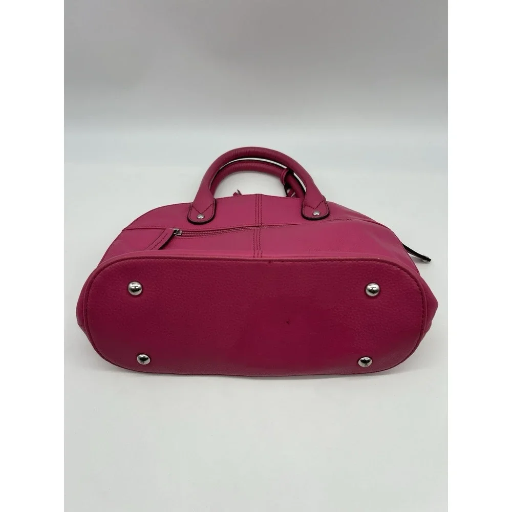 Vintage Tignanello Hot Pink Leather Mini Dome Satchel Handbag Y2K‎ Style Tassel